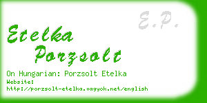 etelka porzsolt business card